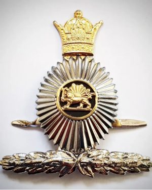 نشان کلاه افسری ارتش پهلوی نوع تاج کشیده خارجی