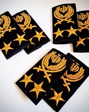 1 جفت درجه نظامی طلایی رنگ برجسته سرلشکری ارتش