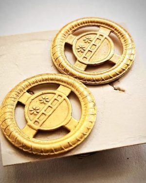 جفت نشان فلزی یقه رسته ترابری و لجستیک ارتش پهلوی